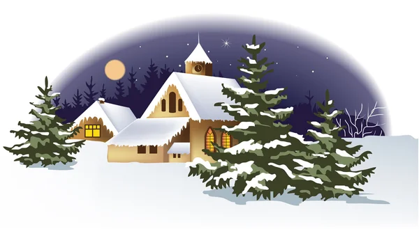 Vánoční zimní město — Stockový vektor