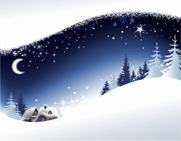 Fond paysage de Noël — Image vectorielle