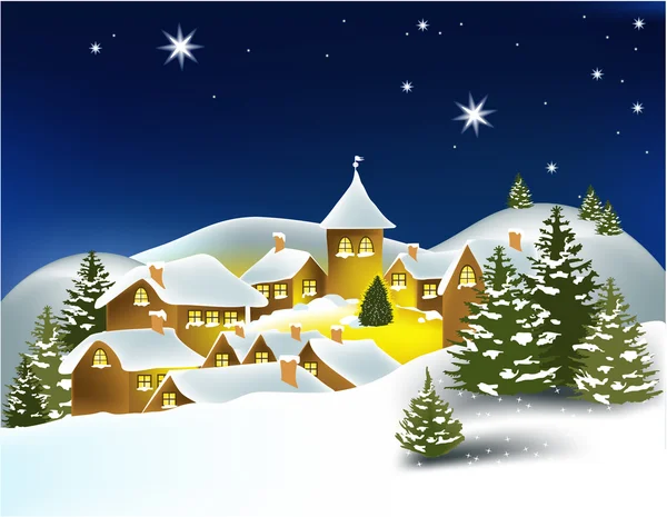 Jul vinter stad — Stock vektor