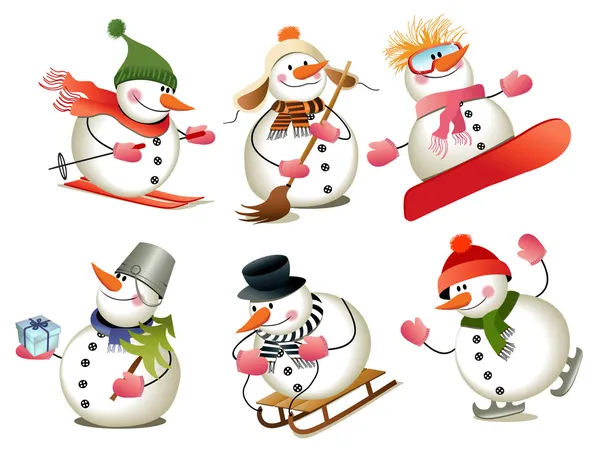 Pupazzo di neve cartone animato Illustrazioni Stock Royalty Free