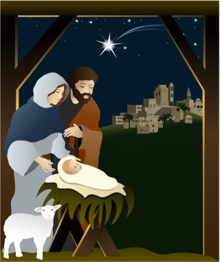 Christmas nativity scene clipart