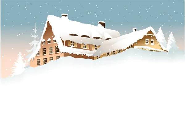 Dom zimą — Wektor stockowy