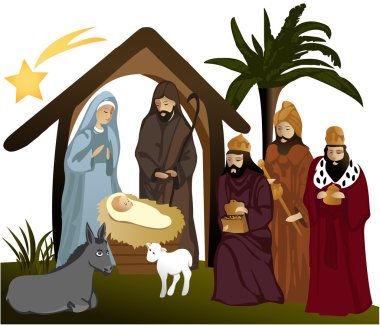 Christmas nativity scene clipart