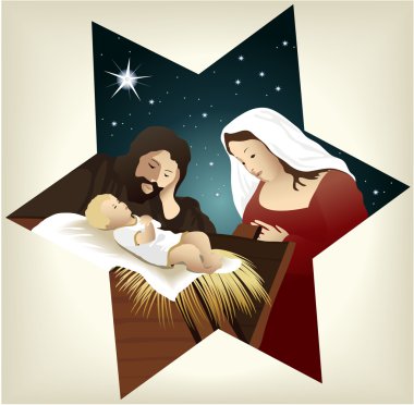 Christmas nativity scene clipart