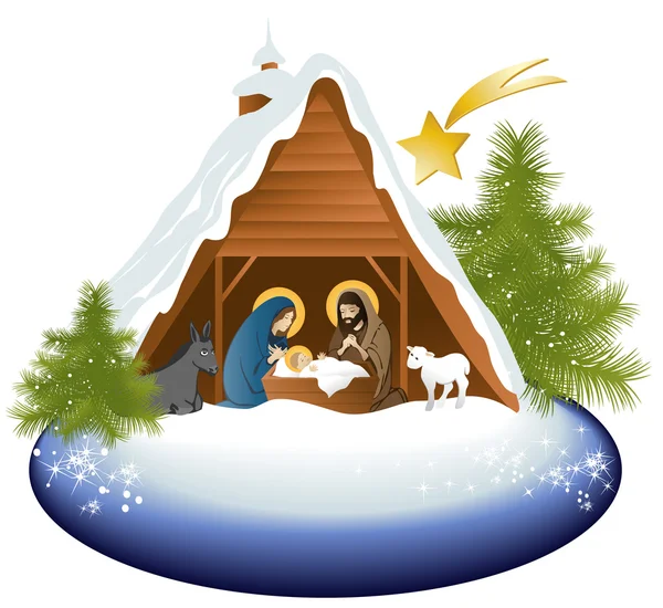 Vánoční betlém Stock Ilustrace