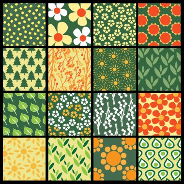 16 Colorful Abstract Backgrounds: Flower clipart