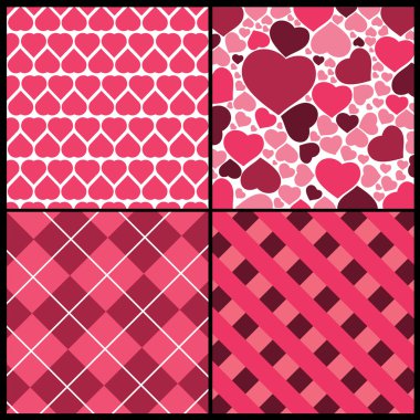 A set of 4 vector patterns for Valentines day clipart