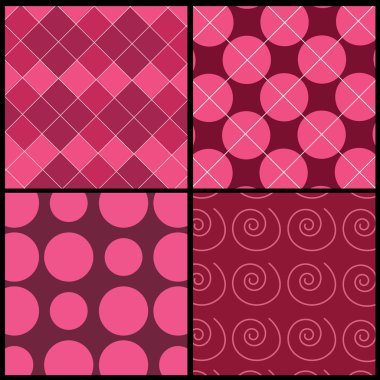 A set of 4 vector patterns for Valentines day clipart