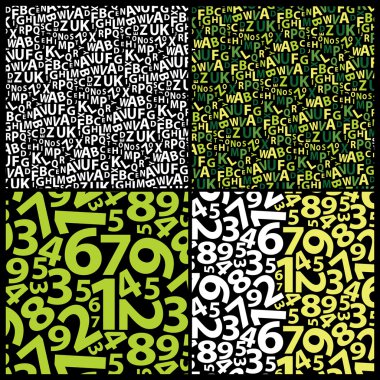 Background with numbers and letters clipart