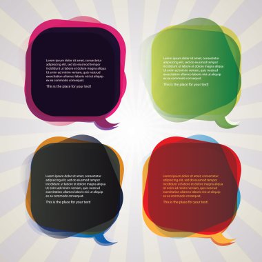 Collection of Colorful Speech And Thought Bubbles Background Vector clipart