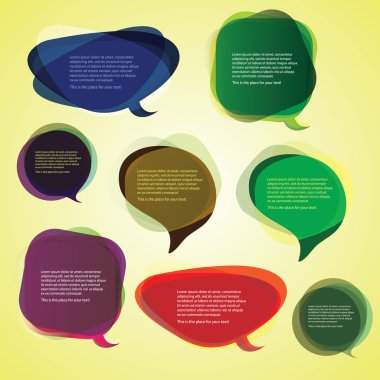 Collection of Colorful Speech And Thought Bubbles Background Vector clipart