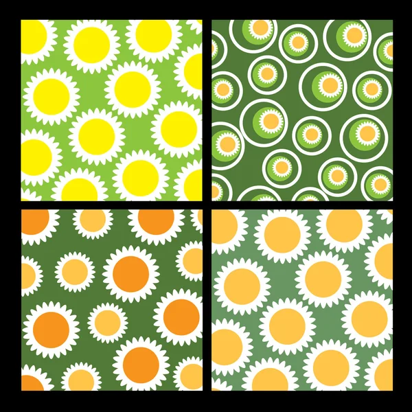 4 Fundaluri abstracte colorate - Flori — Vector de stoc