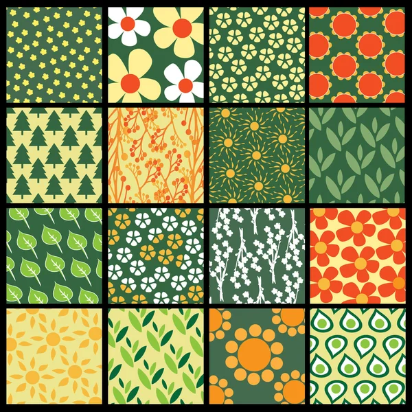 16 färgglada abstrakta bakgrunder: blomma — Stock vektor