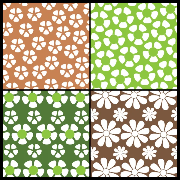 4 barevné abstraktní pozadí: květiny — Stockový vektor