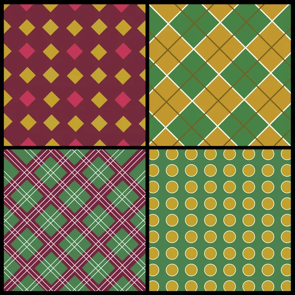 A set of 4 vector patterns — Stock Vector