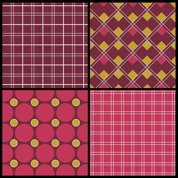 Un conjunto de 4 patrones vectoriales — Archivo Imágenes Vectoriales