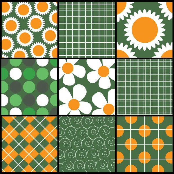 A set of 9 vector patterns — Stock Vector