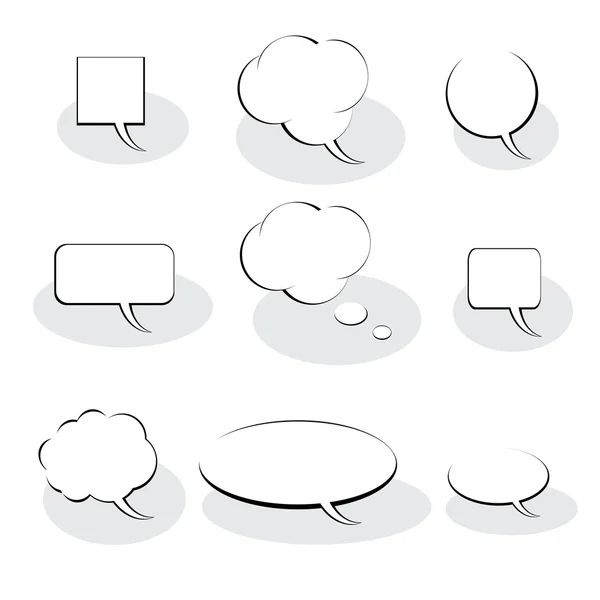 9 Speech And Thought Bubbles — Stock Vector