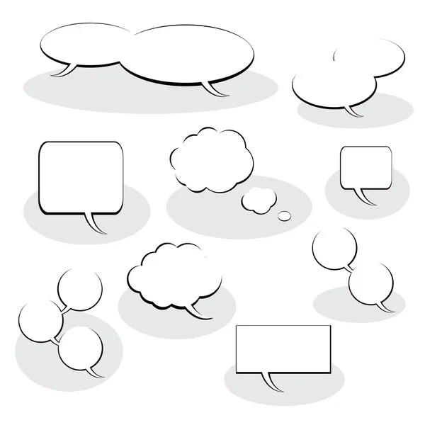 9 Speech And Thought Bubbles — Stock Vector