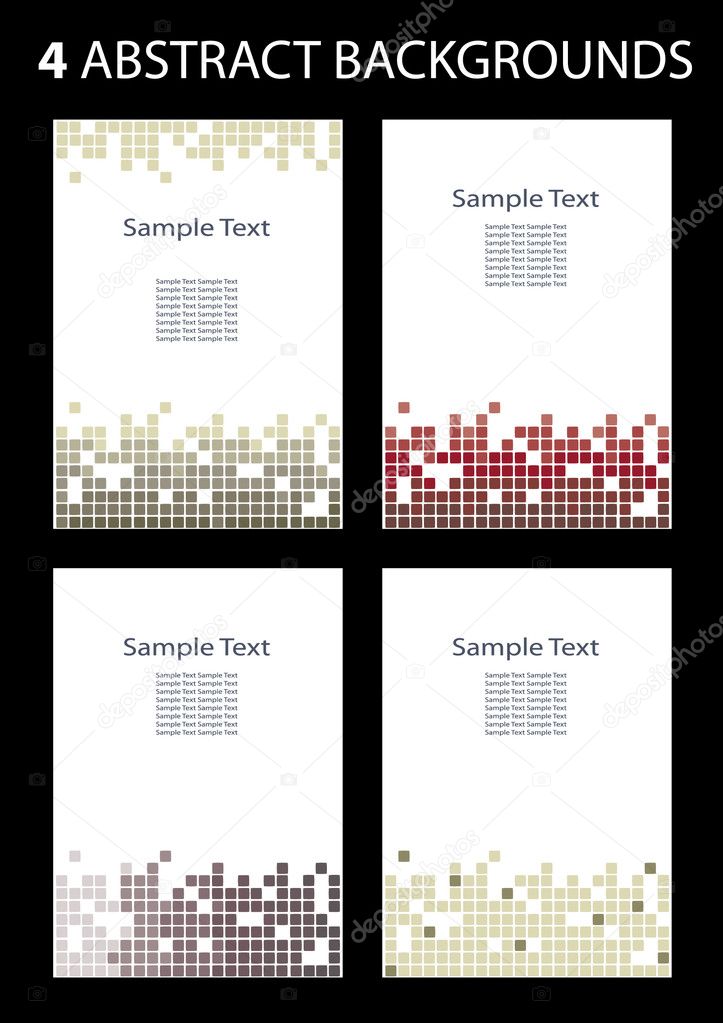 4 Mosaic Backgrounds or Cover Designs