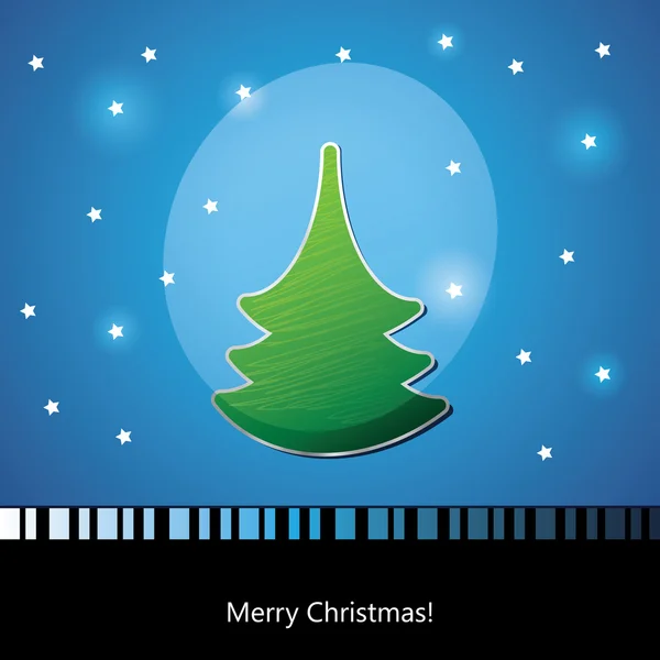 Biglietto con albero di Natale — Vettoriale Stock
