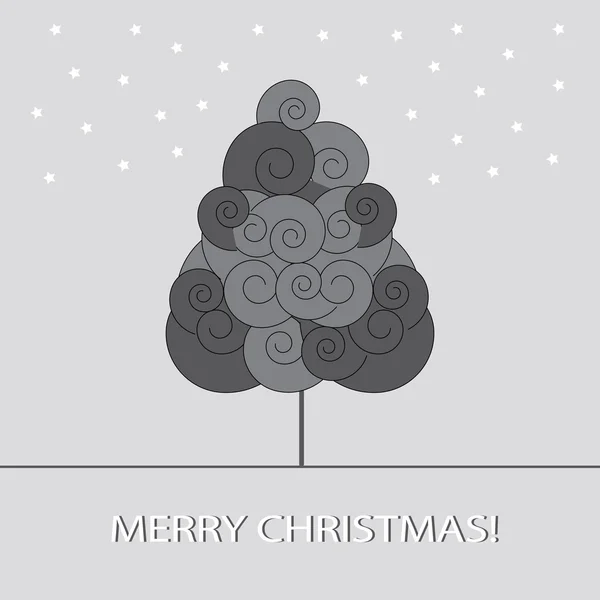 Retro kerstboom kaart — Stockvector