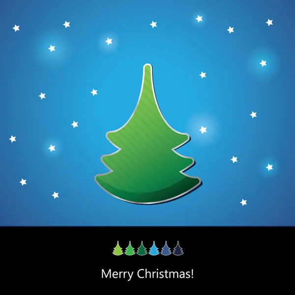 Kartu dengan pohon Natal - Stok Vektor