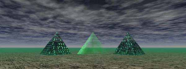 金字塔绿色 — 图库照片