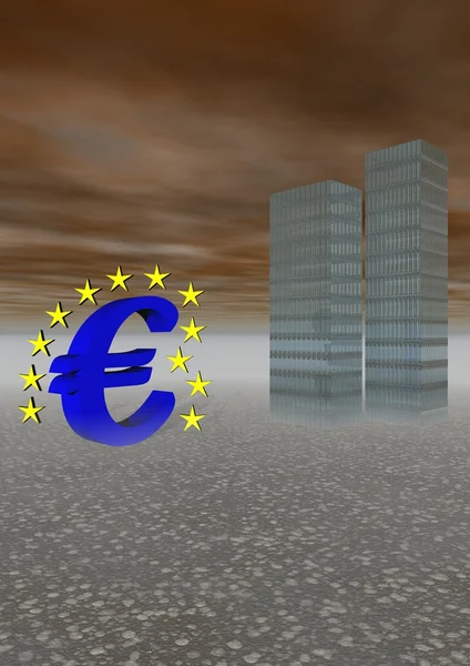 Euro azul — Foto de Stock