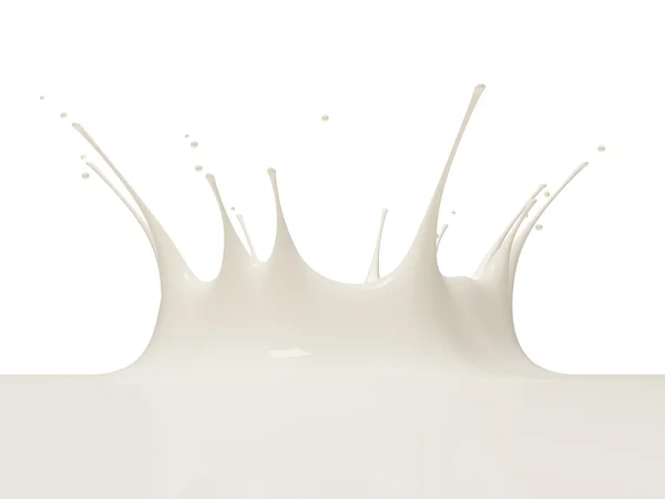 Spritzer Milch auf weißem Hintergrund — Stockfoto
