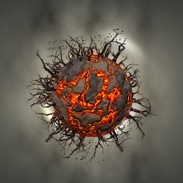 Conceptul de Halloween miniatură glob — Fotografie, imagine de stoc