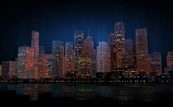 Skyline di notte — Foto Stock