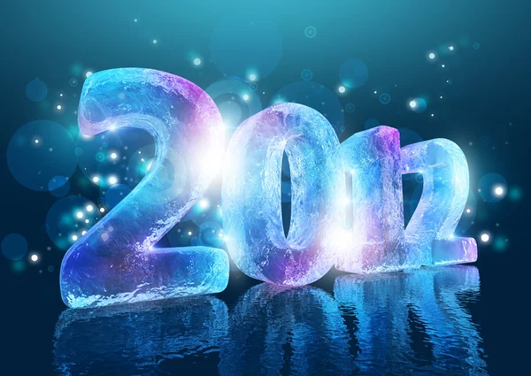 Réveillon du Nouvel An 2012 (Glace chiffres ) — Photo