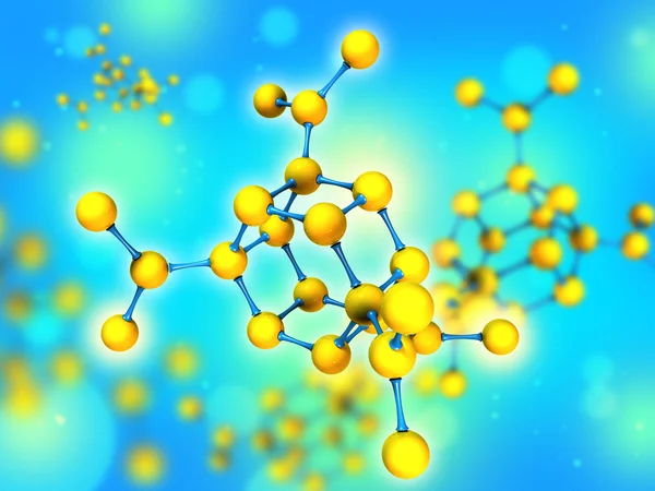 Молекула на голубом — стоковое фото