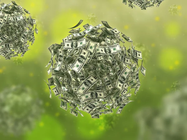 Wirus pieniądze (koncepcja biznesowa) — Zdjęcie stockowe