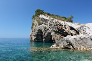 Blue lagoon in Adriatic Sea. HDRI image clipart