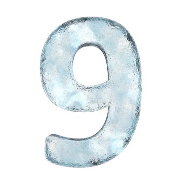 Icing alphabet the number 9 (High definition isolated on white) clipart