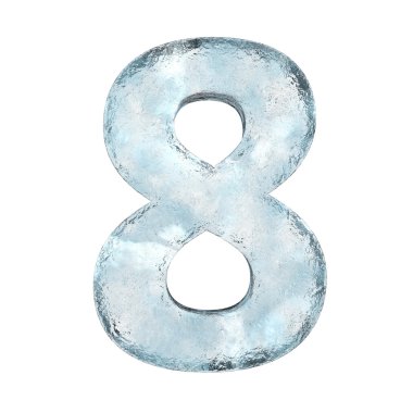 Icing alphabet the number 8 (High definition isolated on white) clipart