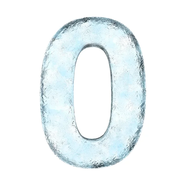 Alfabeto de hielo el número 0 (Alta definición aislada en blanco ) — Foto de Stock