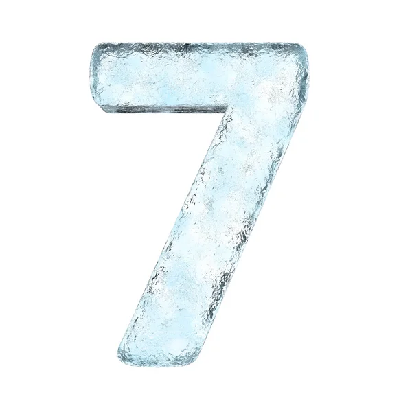 冰的字母数字 7 (高清晰度上白色孤立) — 图库照片