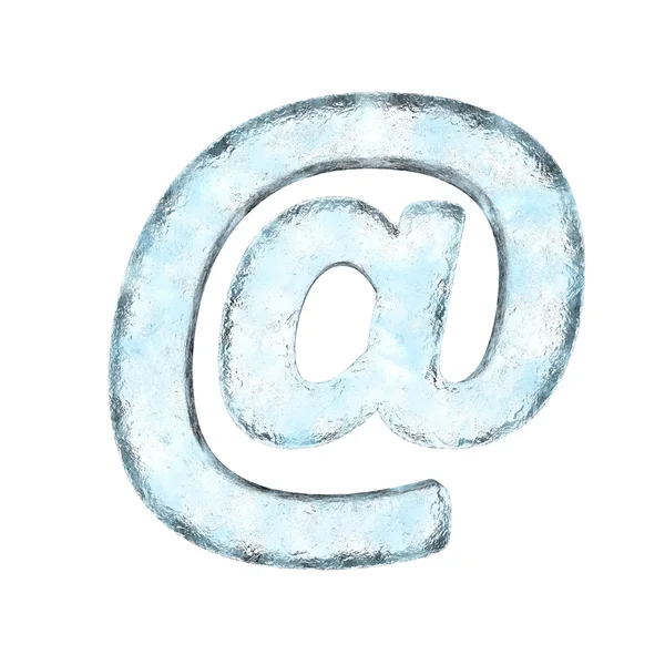 Lukier alfabet e-mail znak (High definition na białym tle) — Zdjęcie stockowe