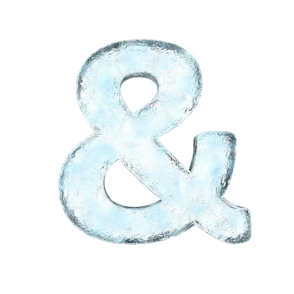 冰的字母符号 & (高清晰度上白色孤立) — 图库照片