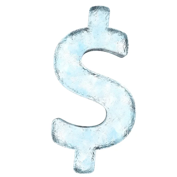 Ijsvorming alfabet het teken $ (High-definition geïsoleerd op wit) — Stockfoto