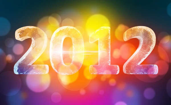2012 年新年の前夜 (カラー図形) — ストック写真