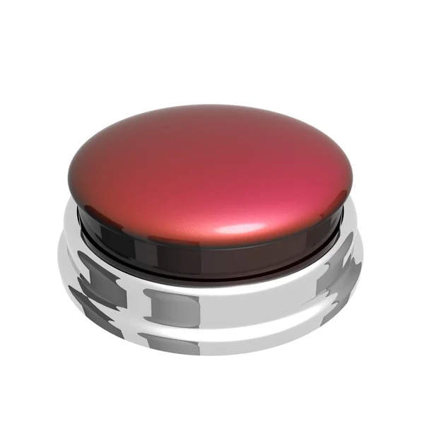 Red button on white background — Stock Photo, Image
