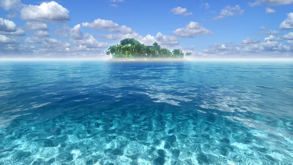 青緑色の水に楽園の島 — ストック写真