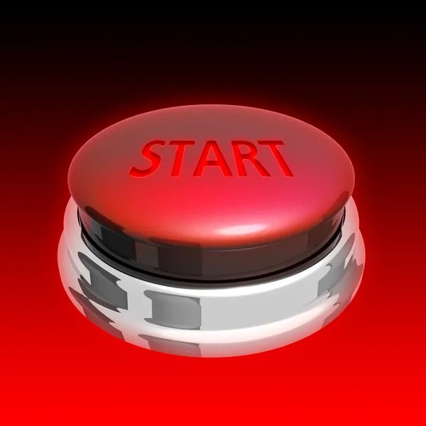 Красная кнопка на белом фоне — стоковое фото