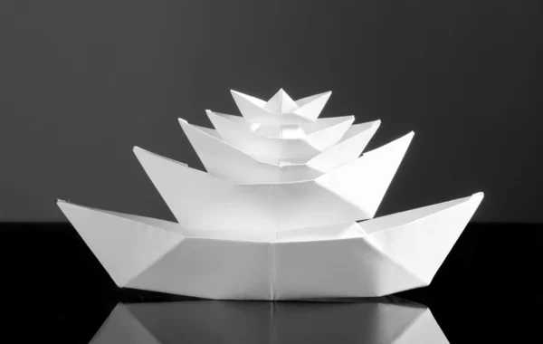 Huge multideck white paper boat — Stock Photo, Image