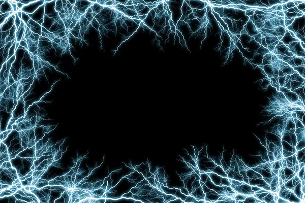 Frame of blue lightnings — Stock Photo, Image