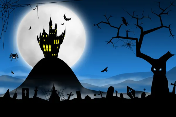 Gruselige Halloween-Nacht — Stockfoto